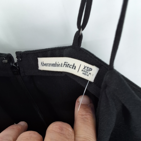 Abercrombie & Fitch Black Midi Dress with Tie Detail - Picture 6 of 7